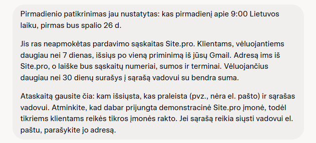 DI agentas skolų priminimui.